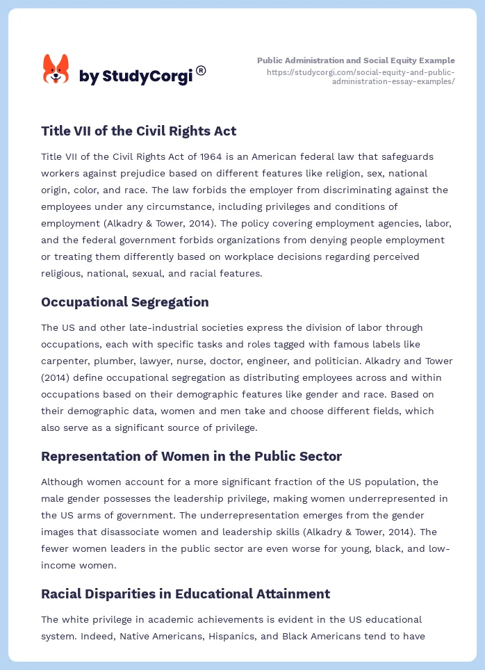 Social Equity and Public Administration. Page 2