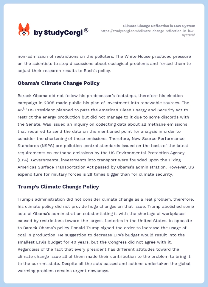 Climate Change Reflection in Law System. Page 2