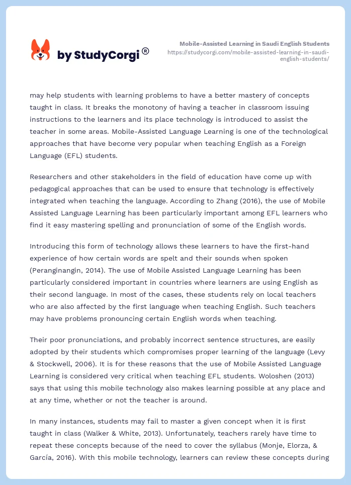 Mobile-Assisted Learning in Saudi English Students. Page 2