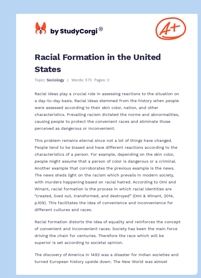 Racial Formation in the United States. Page 1