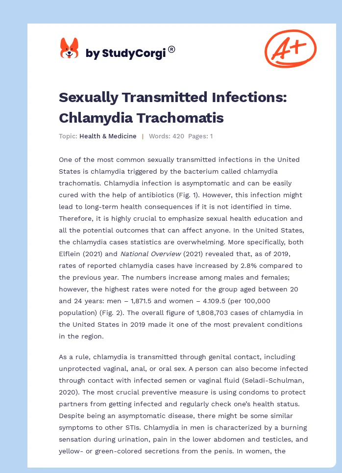 Sexually Transmitted Infections: Chlamydia Trachomatis. Page 1