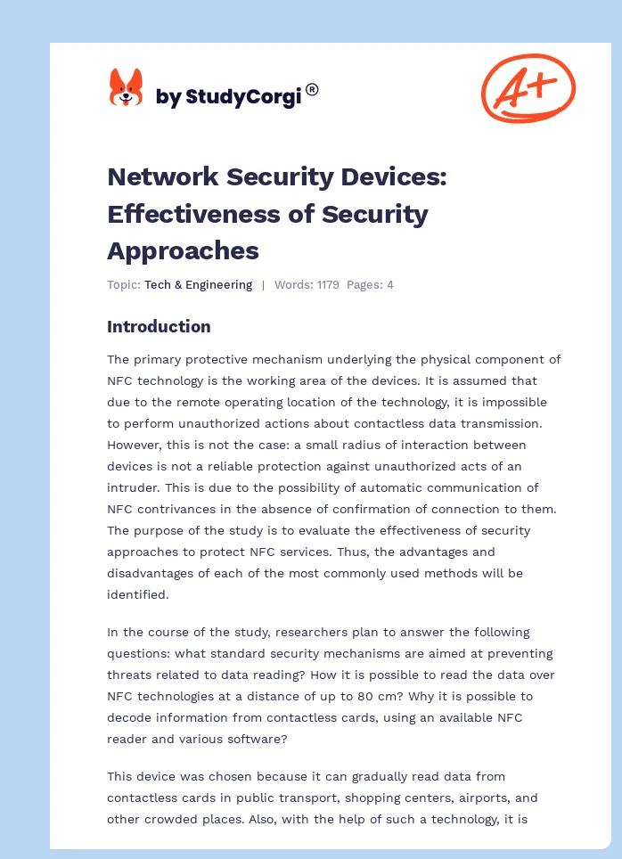 Network Security Devices: Effectiveness of Security Approaches. Page 1