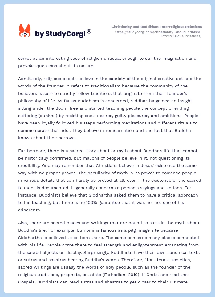 Christianity and Buddhism: Interreligious Relations. Page 2