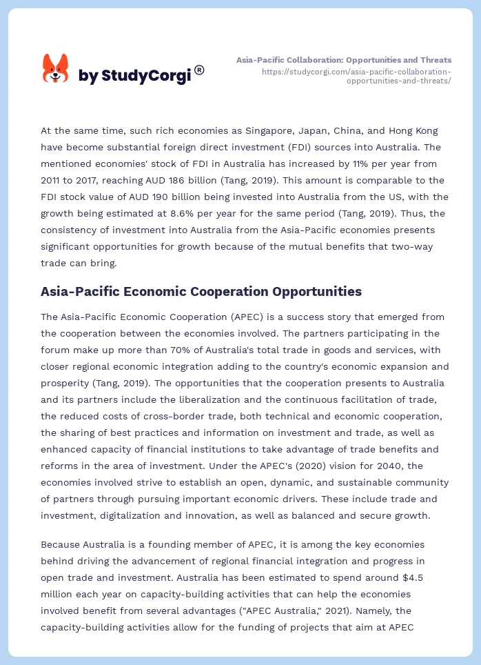 Asia-Pacific Collaboration: Opportunities and Threats. Page 2