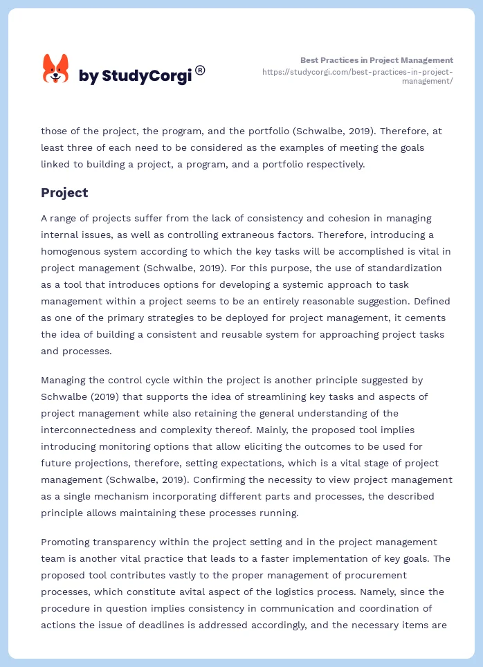 Best Practices in Project Management. Page 2