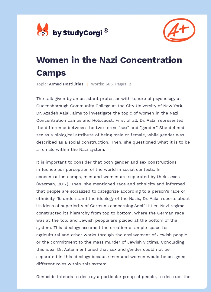 Women in the Nazi Concentration Camps. Page 1