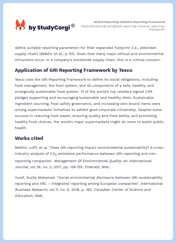 Global Reporting Initiative Reporting Framework. Page 2