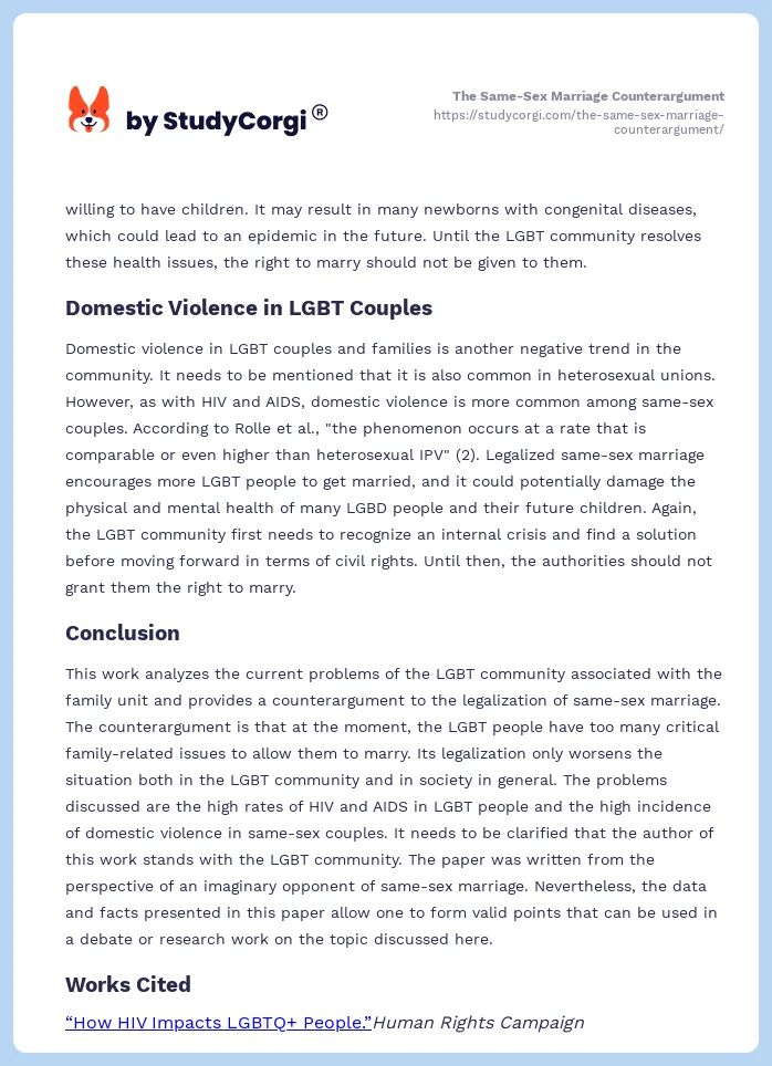 The Same-Sex Marriage Counterargument. Page 2