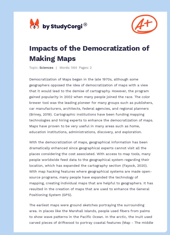 Impacts of the Democratization of Making Maps. Page 1