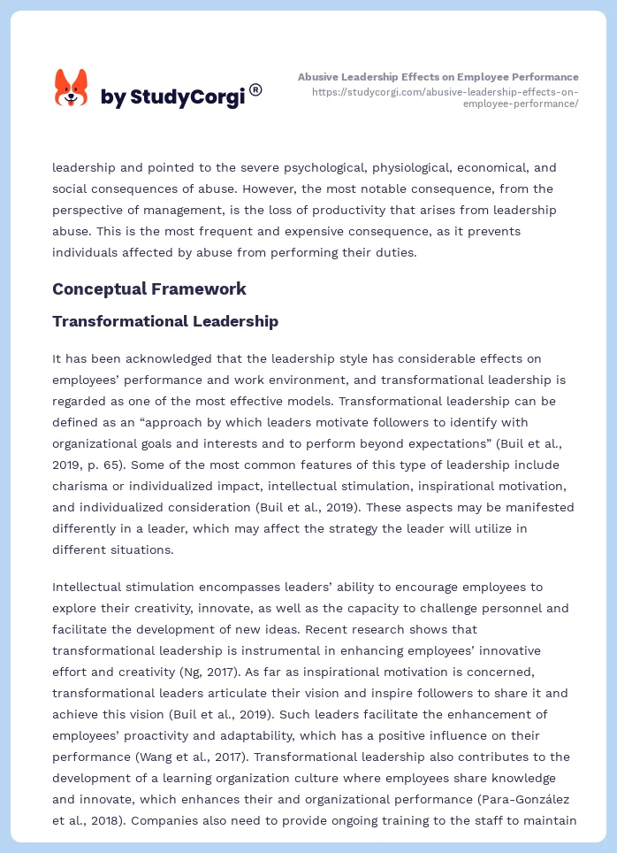 Abusive Leadership Effects on Employee Performance. Page 2