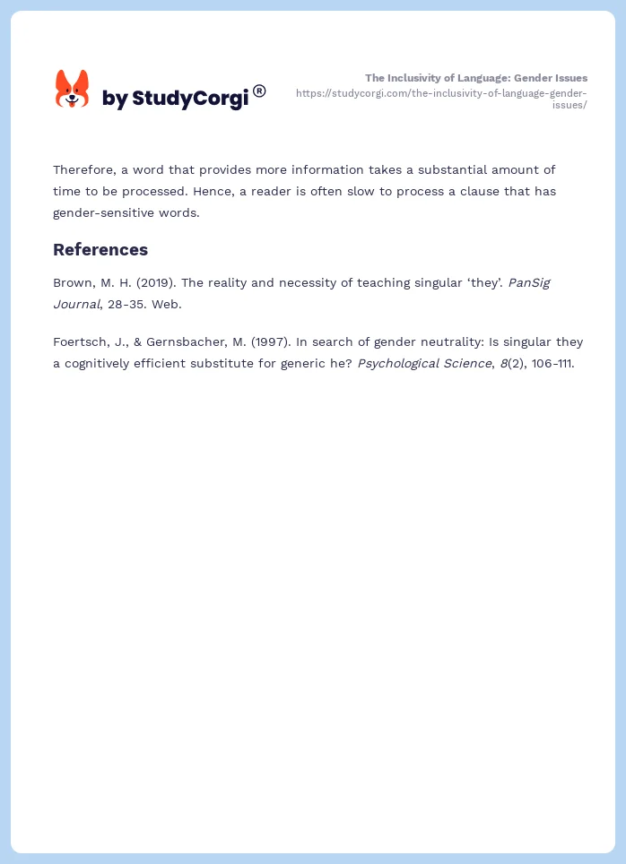 The Inclusivity of Language: Gender Issues. Page 2