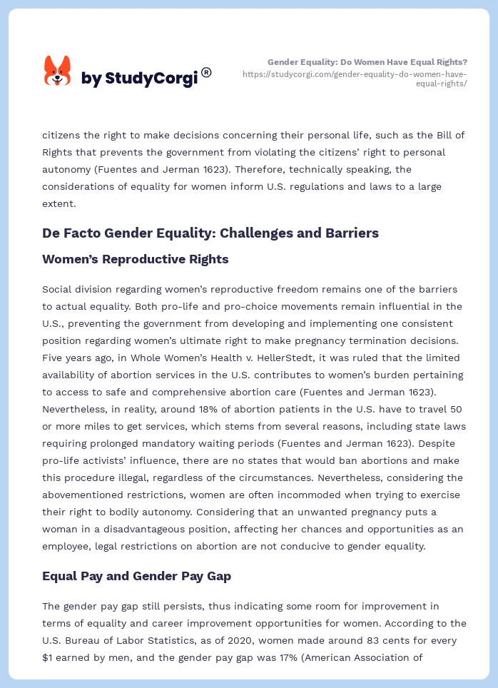 Gender Equality: Do Women Have Equal Rights?. Page 2