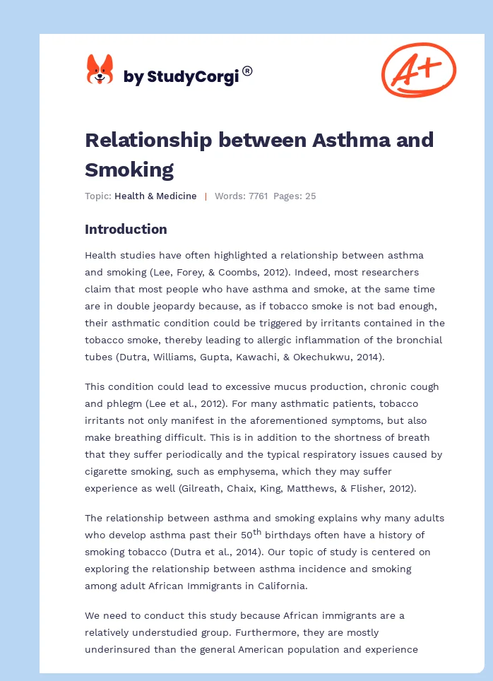 Relationship between Asthma and Smoking. Page 1