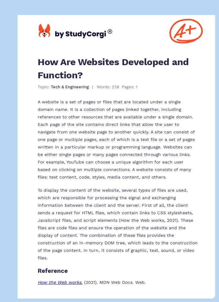 How Are Websites Developed and Function?. Page 1