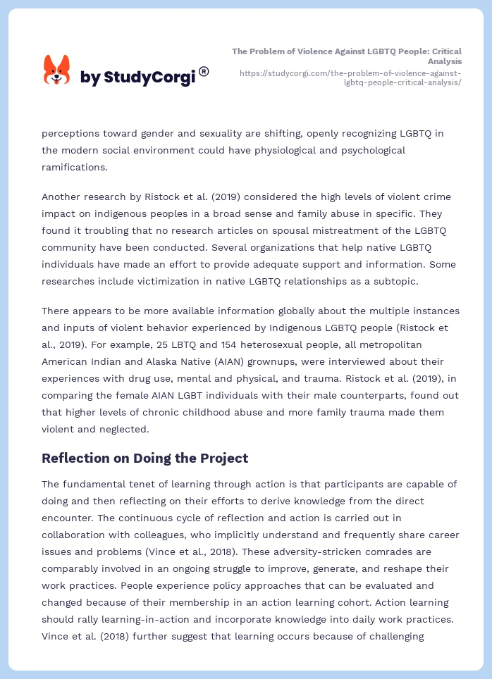 The Problem of Violence Against LGBTQ People: Critical Analysis. Page 2