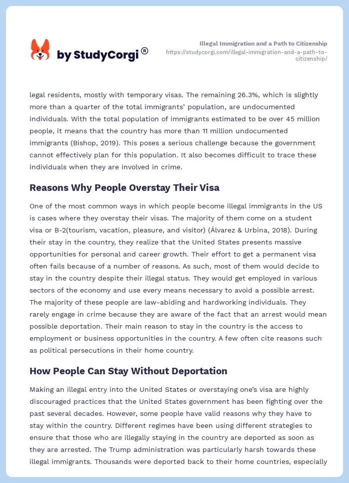 Illegal Immigration and a Path to Citizenship. Page 2