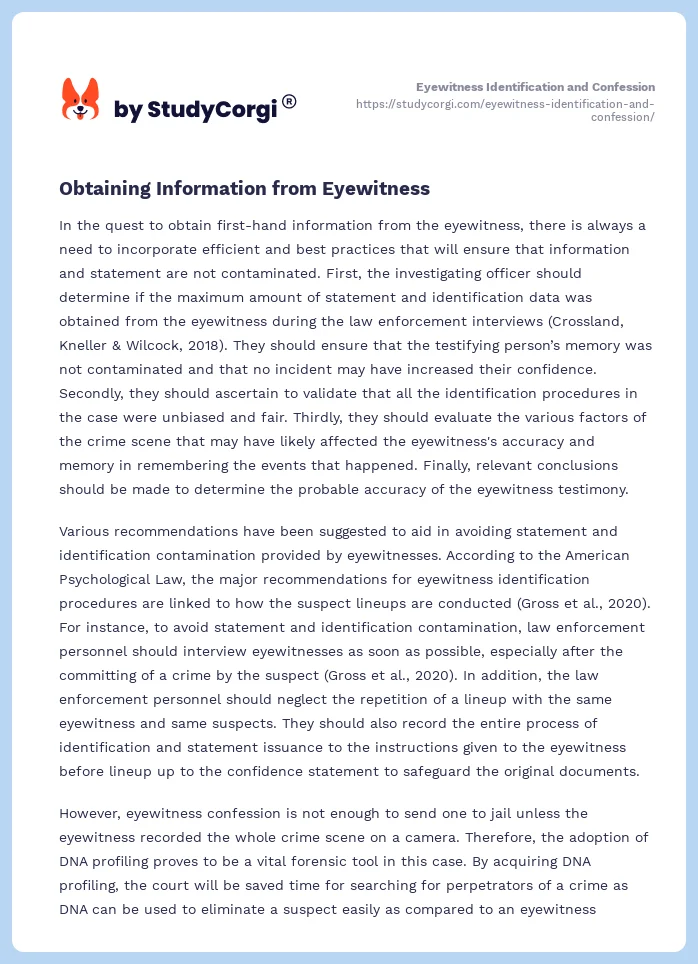 Eyewitness Identification and Confession. Page 2