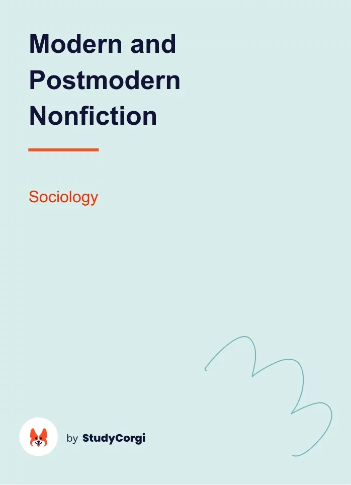 Modern and Postmodern Nonfiction. Page 1