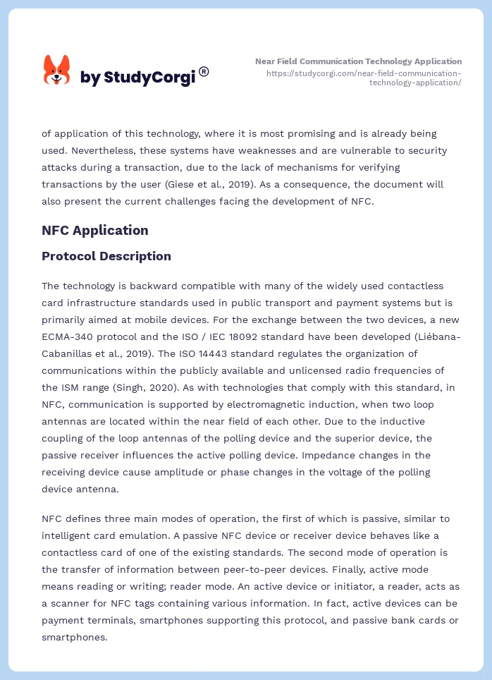 Near Field Communication Technology Application. Page 2