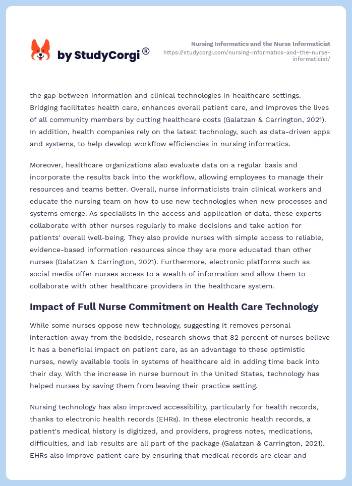 Nursing Informatics and the Nurse Informaticist. Page 2