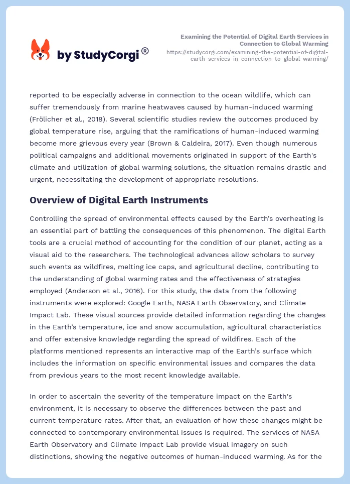Examining the Potential of Digital Earth Services in Connection to Global Warming. Page 2