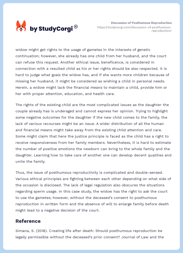 Discussion of Posthumous Reproduction. Page 2