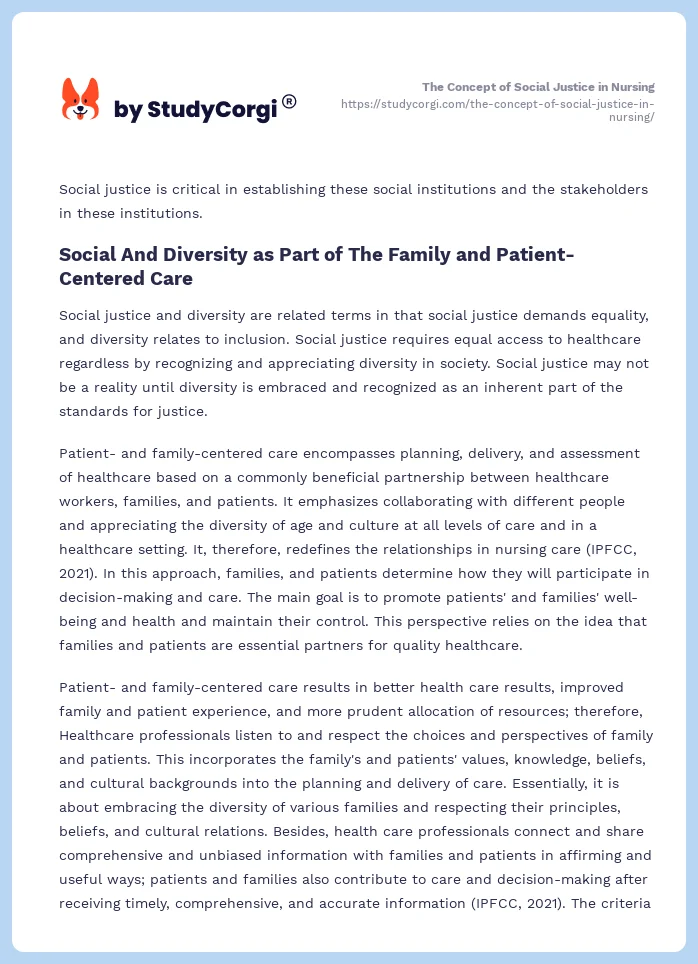 The Concept of Social Justice in Nursing. Page 2