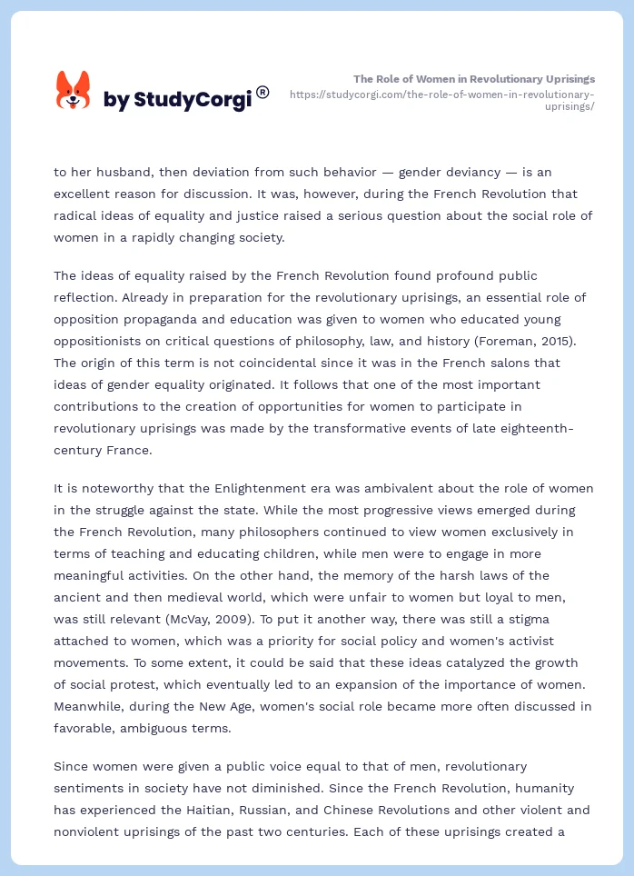 The Role of Women in Revolutionary Uprisings. Page 2