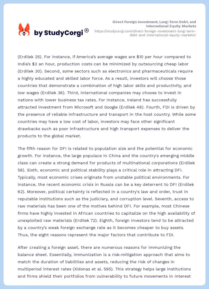 Direct Foreign Investment, Long-Term Debt, and International Equity Markets. Page 2