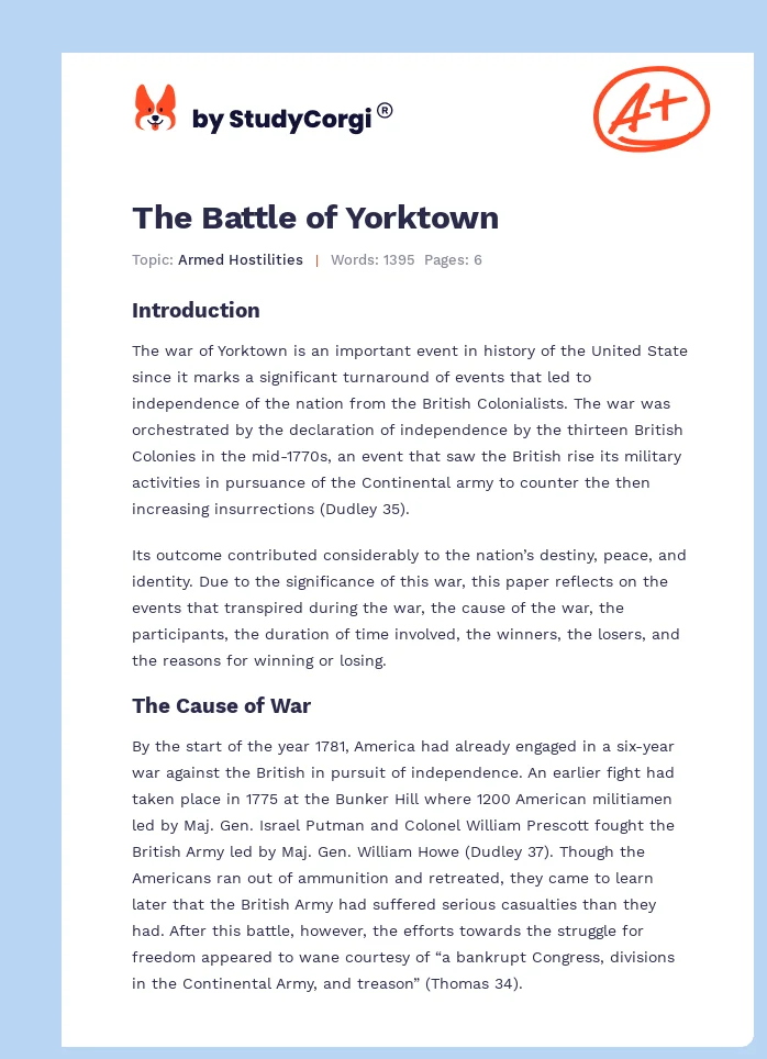 The Battle of Yorktown. Page 1