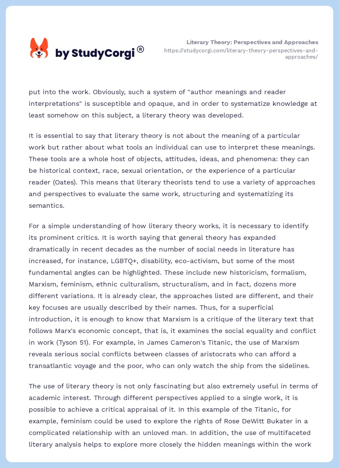 Literary Theory: Perspectives and Approaches. Page 2