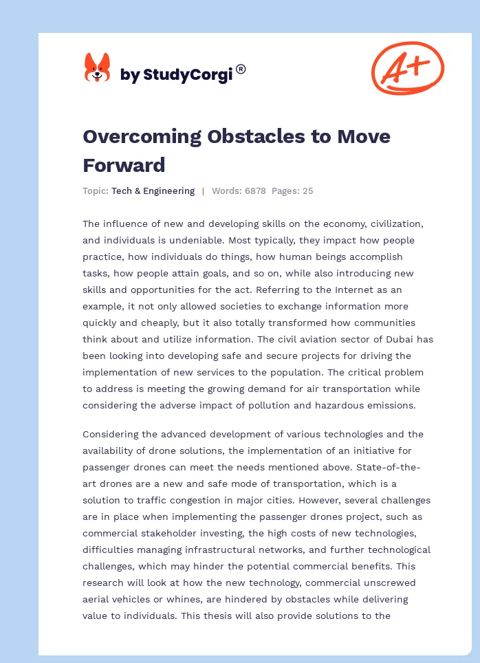 Overcoming Obstacles to Move Forward. Page 1