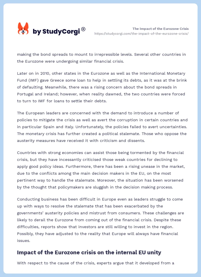The Impact of the Eurozone Crisis. Page 2