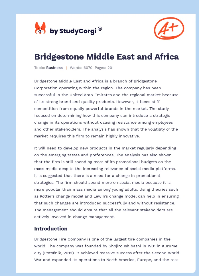 Bridgestone Middle East and Africa. Page 1