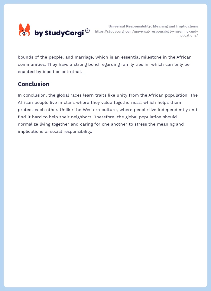 Universal Responsibility: Meaning and Implications. Page 2