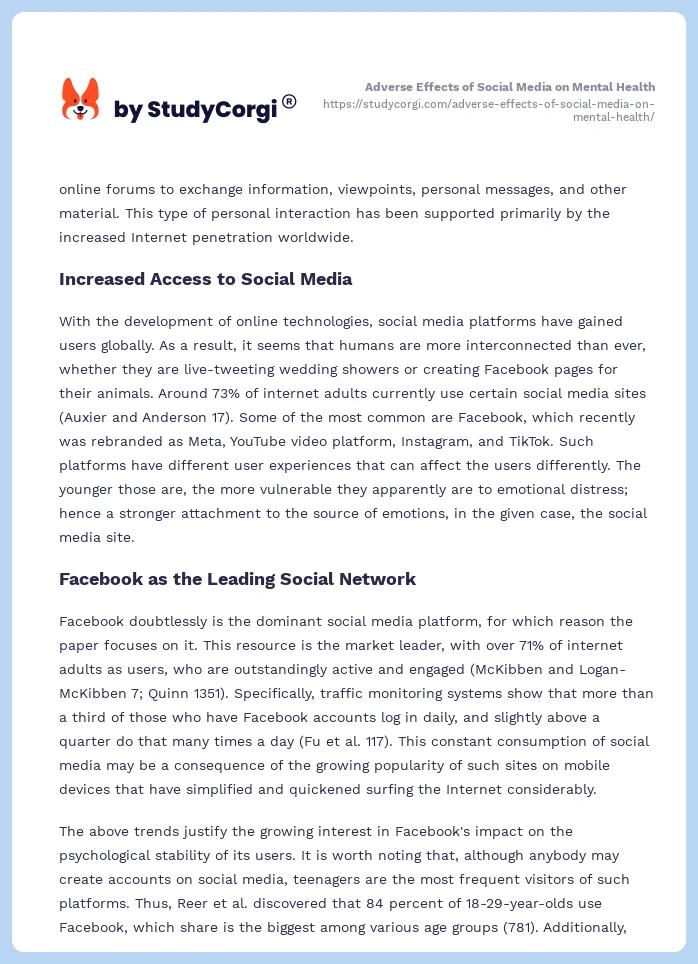 Adverse Effects of Social Media on Mental Health. Page 2