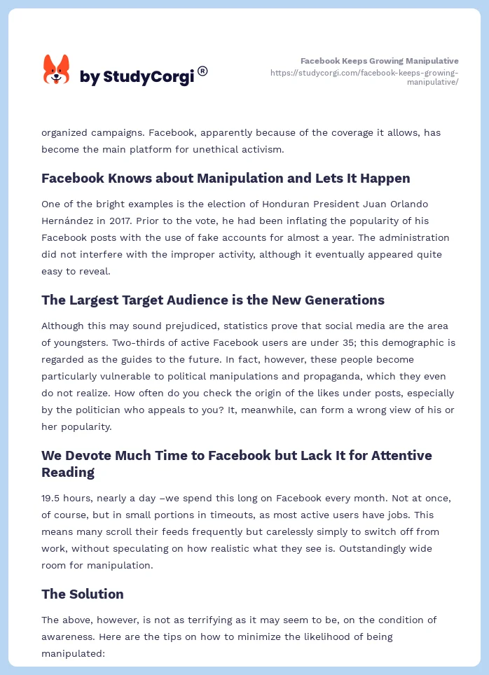 Facebook Keeps Growing Manipulative. Page 2