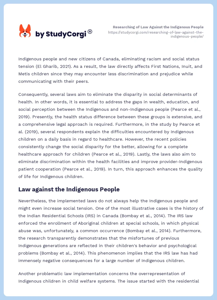 Researching of Law Against the Indigenous People. Page 2