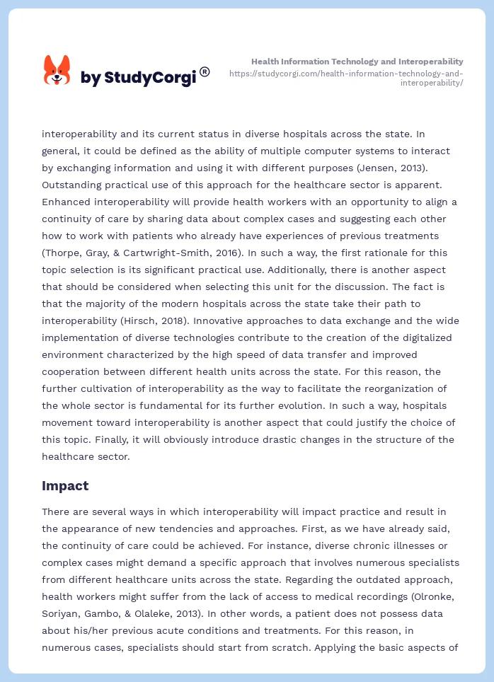 Health Information Technology and Interoperability. Page 2