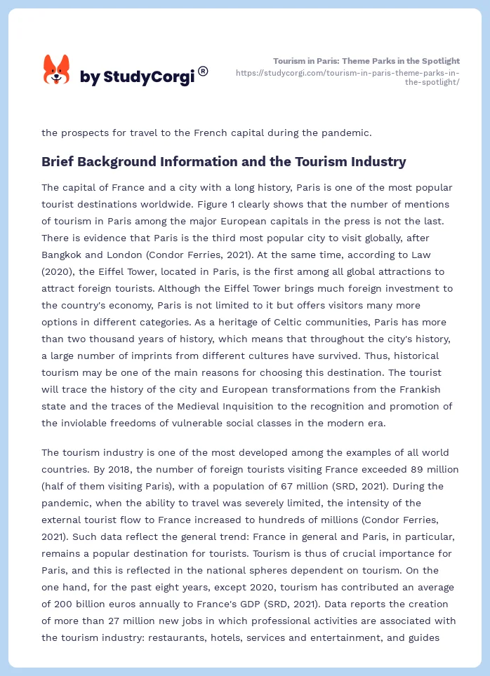 Tourism in Paris: Theme Parks in the Spotlight. Page 2