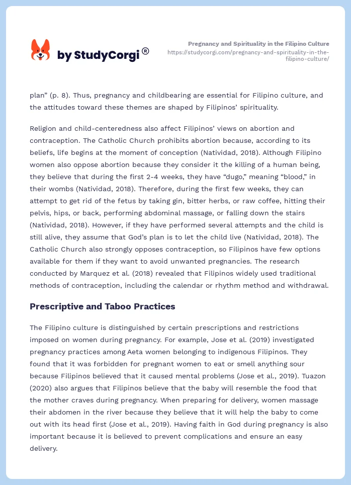 Pregnancy and Spirituality in the Filipino Culture. Page 2