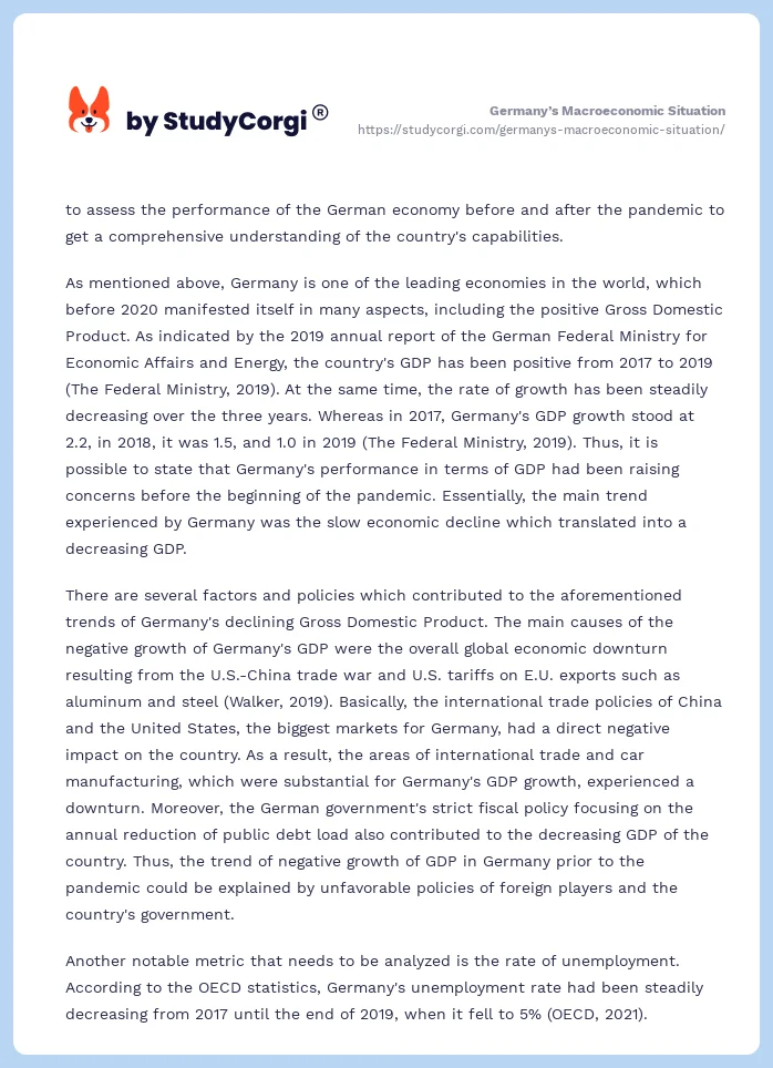 Germany’s Macroeconomic Situation. Page 2