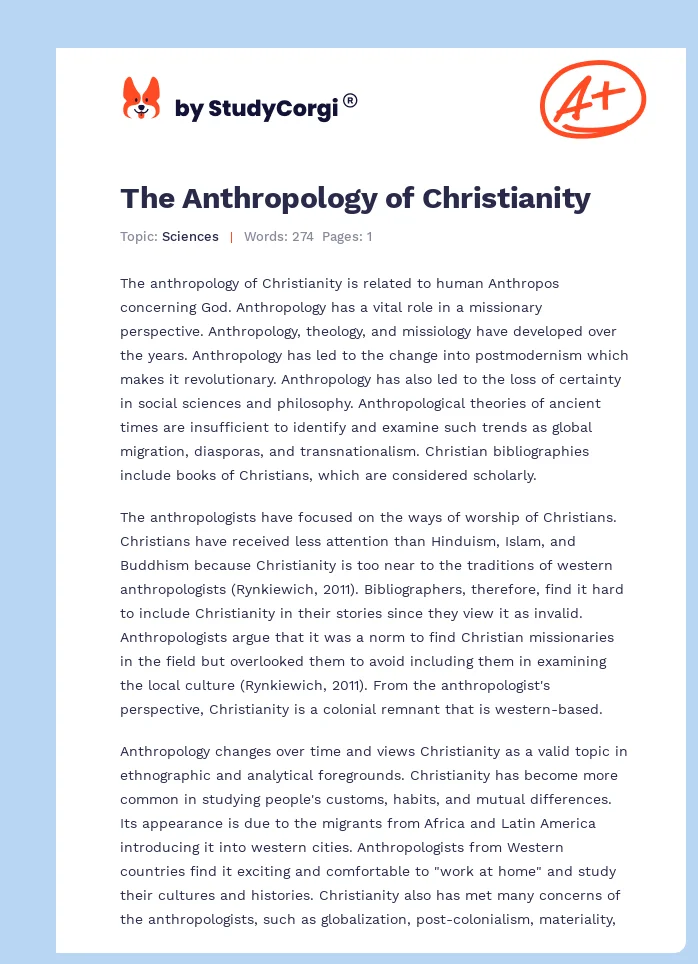 The Anthropology of Christianity. Page 1