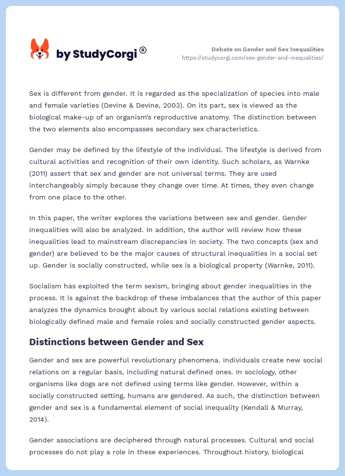 Debate on Gender and Sex Inequalities. Page 2