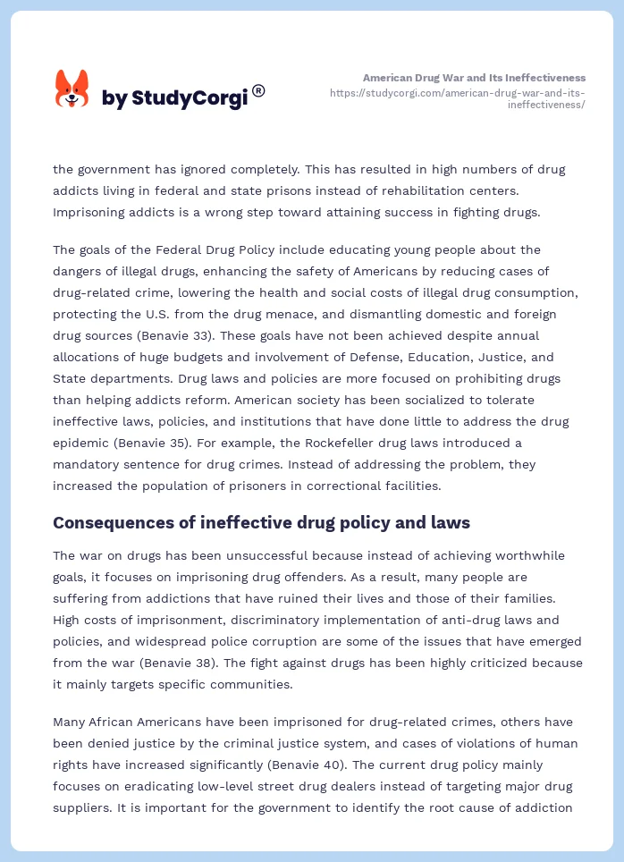 American Drug War and Its Ineffectiveness. Page 2