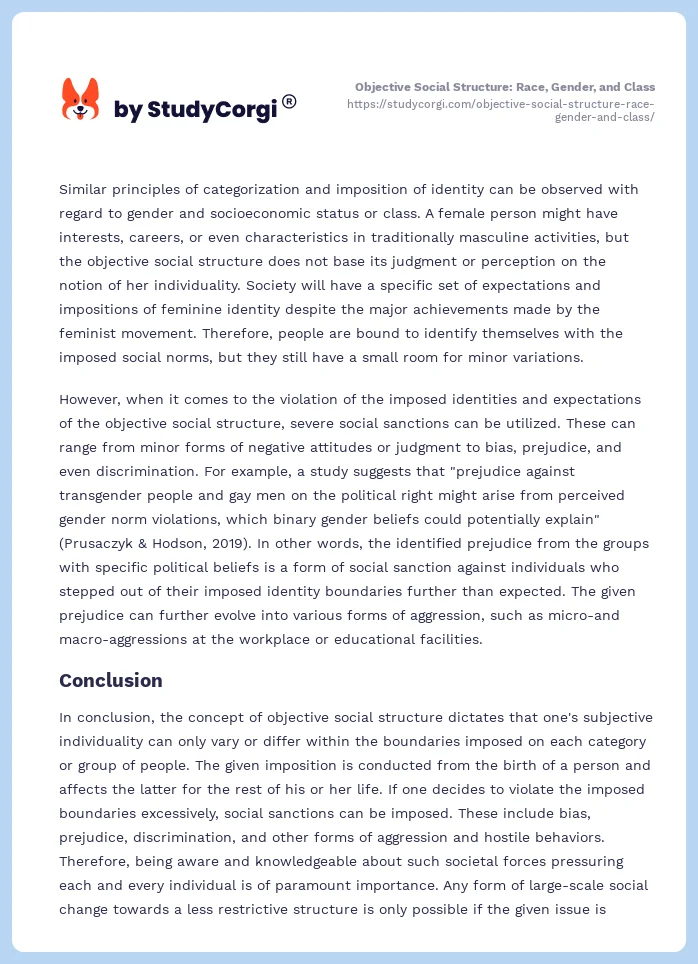 Objective Social Structure: Race, Gender, and Class. Page 2