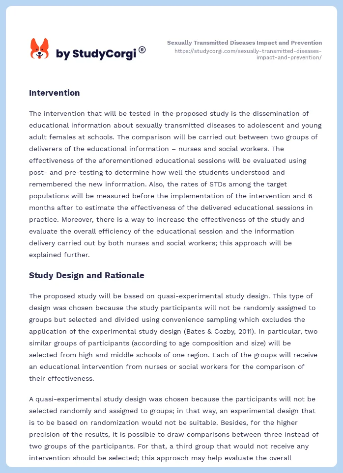 Sexually Transmitted Diseases Impact and Prevention. Page 2
