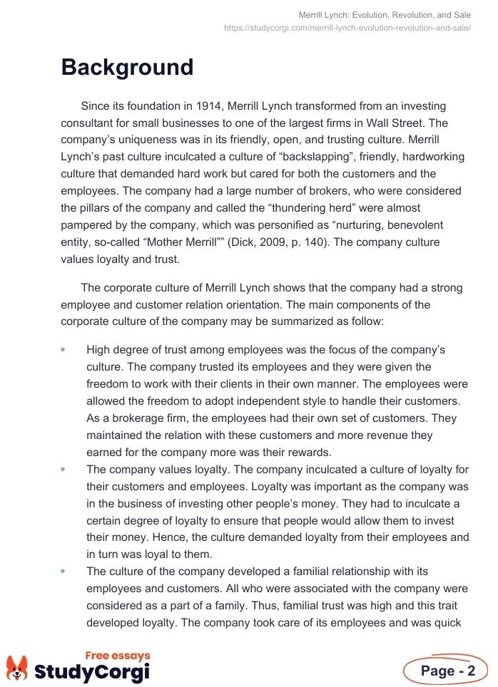 Merrill Lynch: Evolution, Revolution, and Sale. Page 2