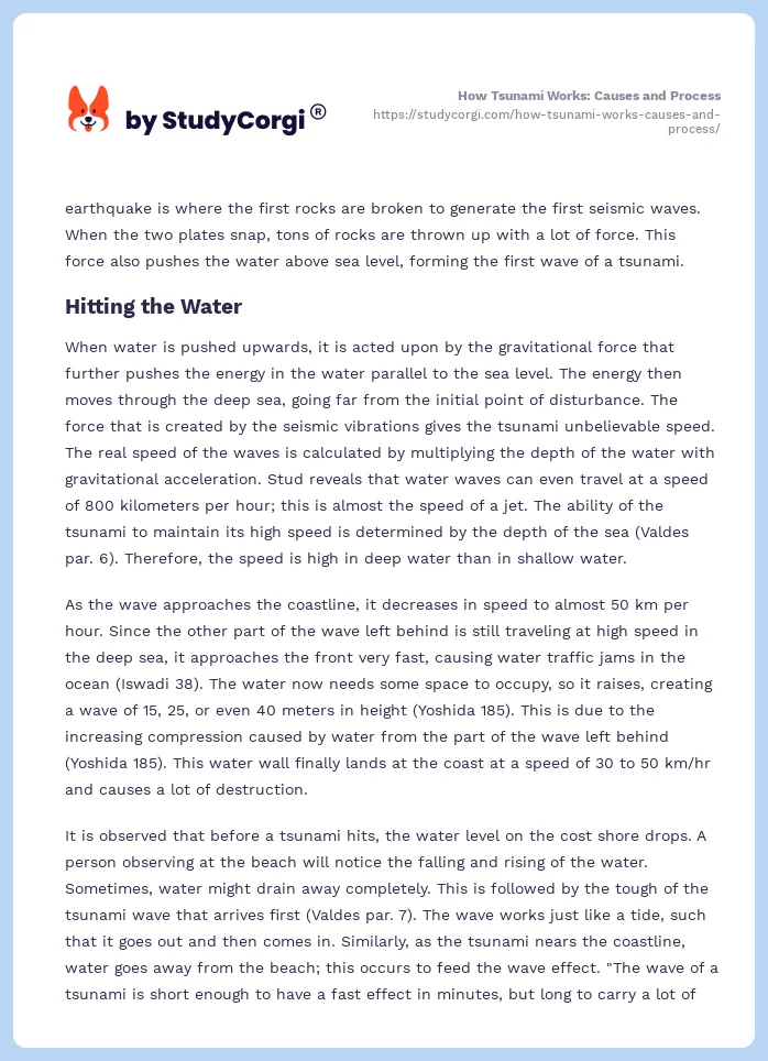 How Tsunami Works: Causes and Process. Page 2