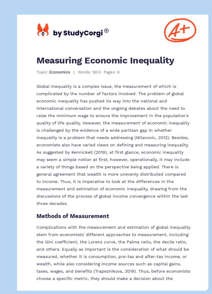 Measuring Economic Inequality. Page 1